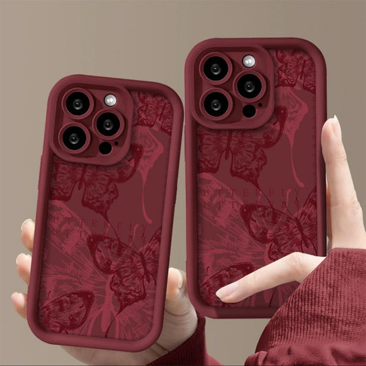 Wine Red Butterfly Fashion Girl Phone Case